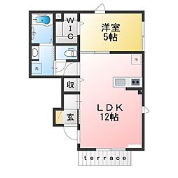 グランデュール横濱国大C 1LDKの間取図画像