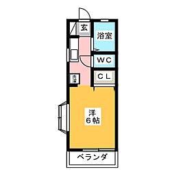 サンバレー2 ワンルームの間取図画像