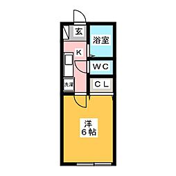 サン・ラピス壱番館 1Kの間取図画像