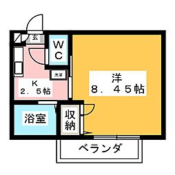 ラフィーネ希望ケ丘 1Kの間取図画像
