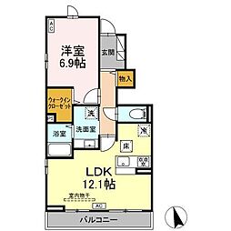横浜市瀬谷区相沢4丁目アパート 1LDKの間取図画像