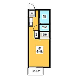 JEUNES・K ワンルームの間取図画像