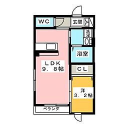 エメリーヴ 1LDKの間取図画像