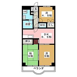 TEK藤沢ハイツ 3DKの間取図画像
