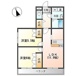 アバンテS 2LDKの間取図画像
