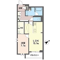 FDI Casa片瀬江の島I 1LDKの間取図画像