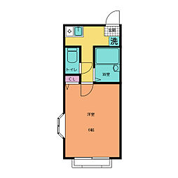 グランドメゾン本郷台 2階ワンルームの間取り