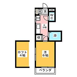 エフコーポ 1Kの間取図画像
