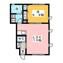 ラフィネ 1LDKの間取図画像