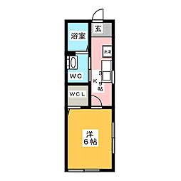 ハイツ横浜 1Kの間取図画像