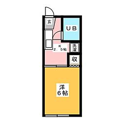 ハイツフクセン 1Kの間取図画像