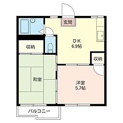 ハイツアマビーレ 2DKの間取図画像