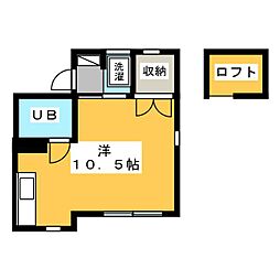 小麦荘 ワンルームの間取図画像