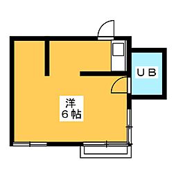 丸山アパート ワンルームの間取図画像