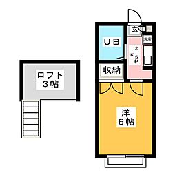 ボナール湘南台 1Kの間取図画像