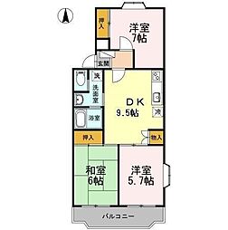 ウエストヒル湘南台 3DKの間取図画像