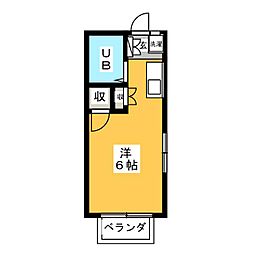 善行コーポ ワンルームの間取図画像
