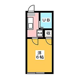 三井ハイツ 1Kの間取図画像
