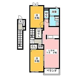 マンハイム1番館 2LDKの間取図画像