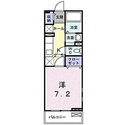 フロレセレッソ 1Kの間取図画像