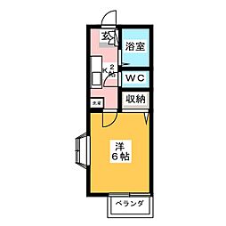 ヴィラコスモス 1Kの間取図画像