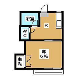 サンコーポ 2階1Kの間取り