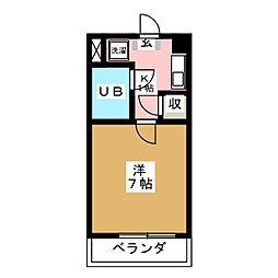 サンパルセ 1Kの間取図画像