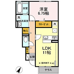 ディアコート 1LDKの間取図画像
