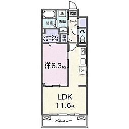 ブリーゼ 1LDKの間取図画像