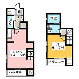 ハイツウィスタリアA 1LDKの間取図画像