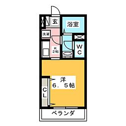 リブリ・そよかぜ 1Kの間取図画像