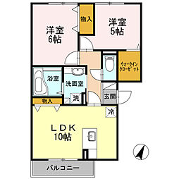 ウェルデンス東林間 2LDKの間取図画像