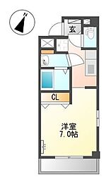 ビブレ東林間 1Kの間取図画像