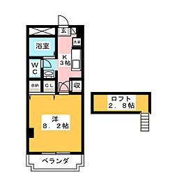 グランパレ中央林間 1Kの間取図画像