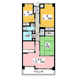 ベルシャイン厚木 3LDKの間取図画像