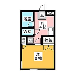 大成パレス下依知3 1Kの間取図画像
