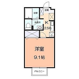 メゾン・ベルグ2 1Kの間取図画像