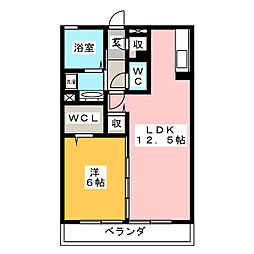 フォレストヒルズ 1LDKの間取図画像