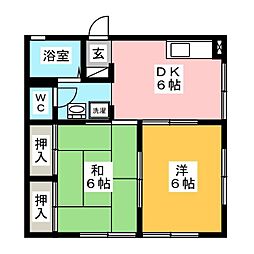 ブラウンハイム 2DKの間取図画像