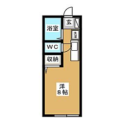 ゼフィール一ツ橋 ワンルームの間取図画像