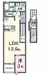 グリーン フィールド 1LDKの間取図画像