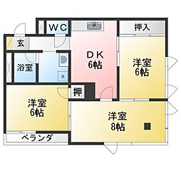 ハイムシャルム 3DKの間取図画像