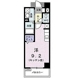 ブローテ本厚木 ワンルームの間取図画像