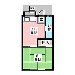 シャロンハイツ 1DKの間取図画像