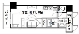 エスティメゾン南堀江 ワンルームの間取図画像