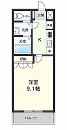セリージィア 1Kの間取図画像