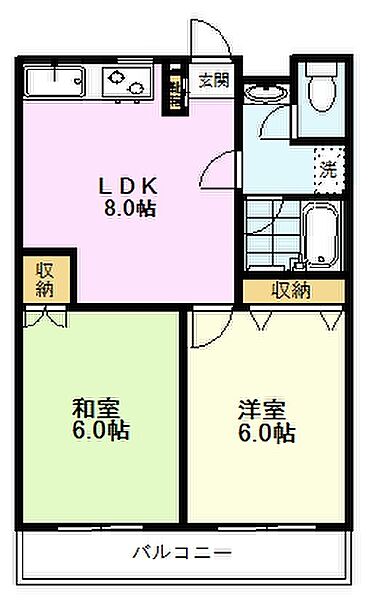 グランオーク武蔵府中 102｜東京都府中市栄町3丁目(賃貸マンション2DK・1階・45.26㎡)の写真 その2