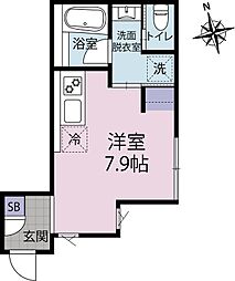 yoru ワンルームの間取図画像