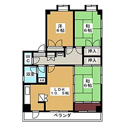ウィーンマンション 4階3LDKの間取り