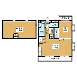 アーク松の木通り 6階1LDKの間取り